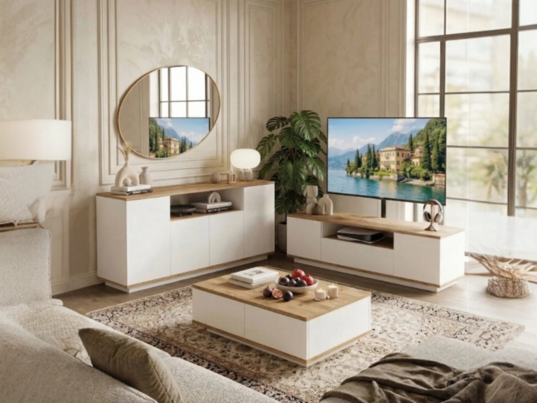 Сет за дневна соба Корал бел